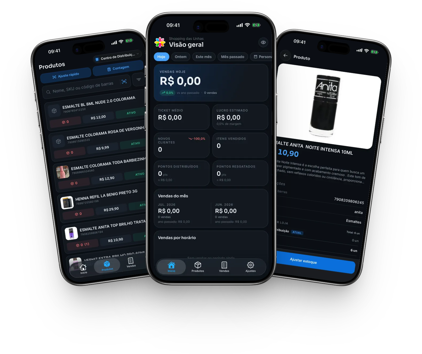 App do lojista da Loce mostrando a visão geral de vendas no iPhone